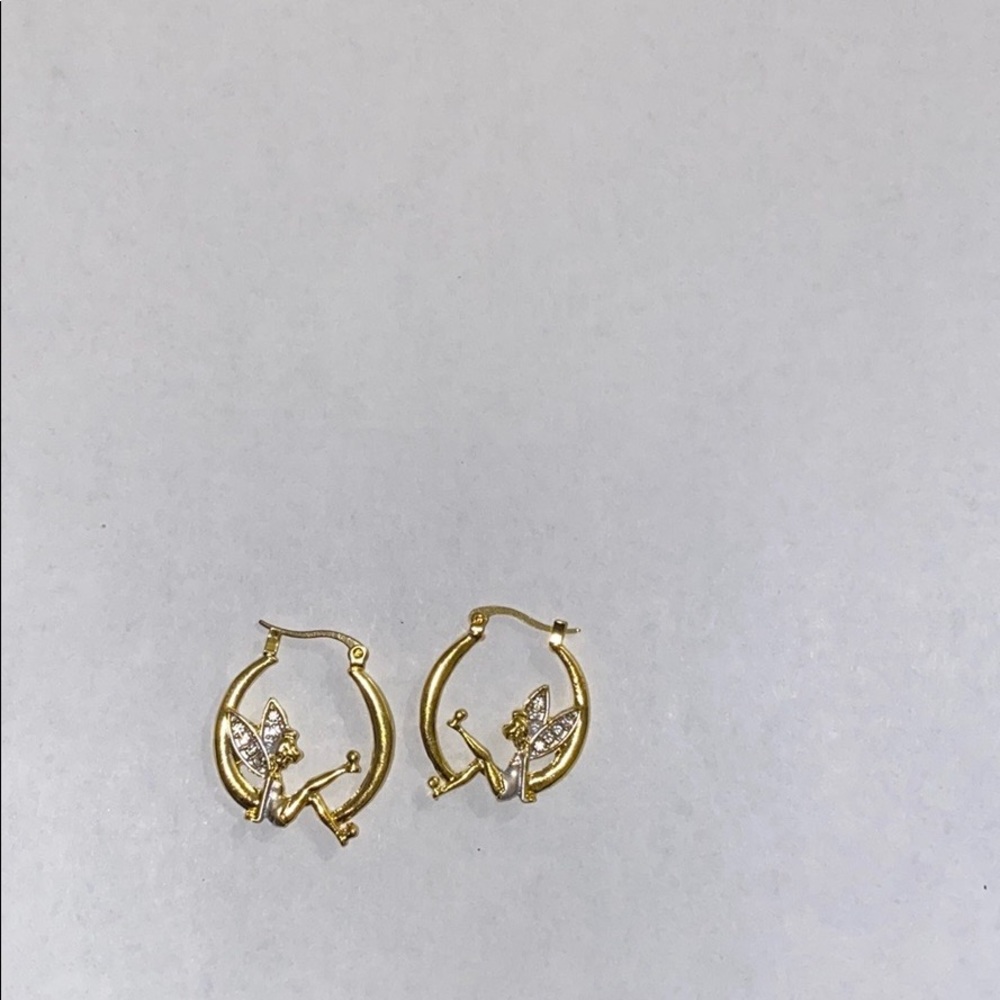 18k gold Tinker Bell Earrings Buy 1 Get 1 1/2 off - Picture 3 of 7